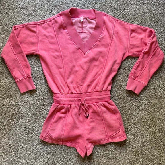 Free People FP Movement Intercept Romper NWOT Hibiscus Pink Small - Picture 4 of 8